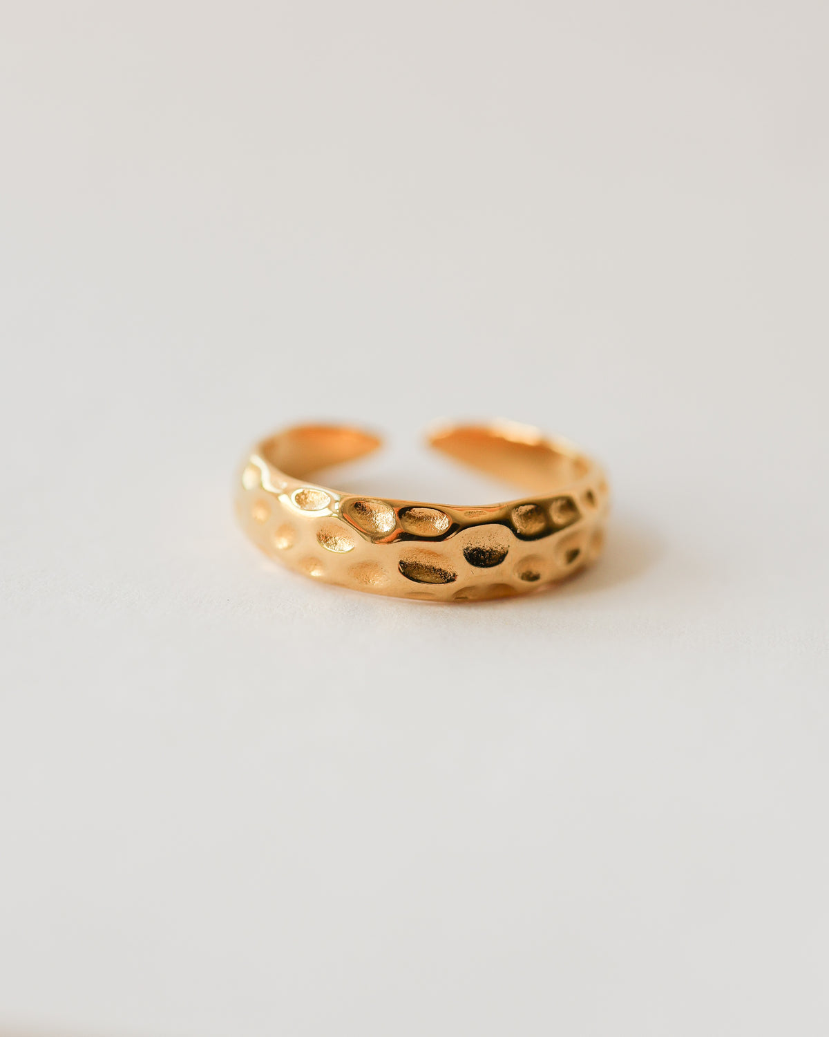 Bague ouverte vintage haut de gamme en métal doré brossé