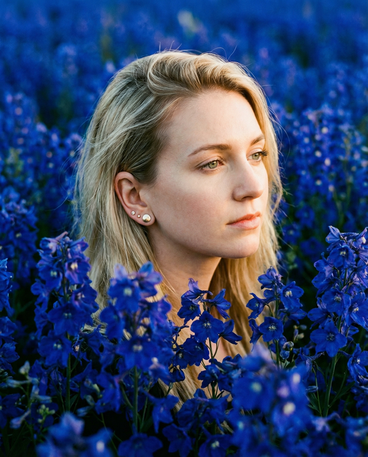 Champagne gold studs