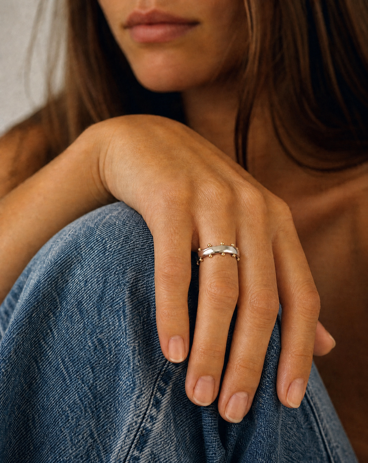Golden Orb Ring – 18K Gold Plated Stainless Steel Statement Ring