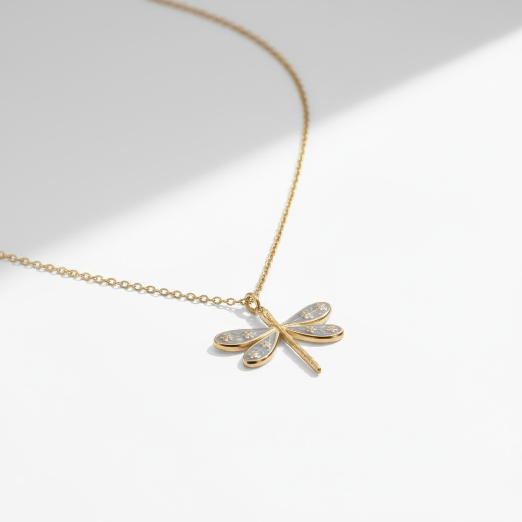 Dragonfly Charm Stainless Steel Necklace