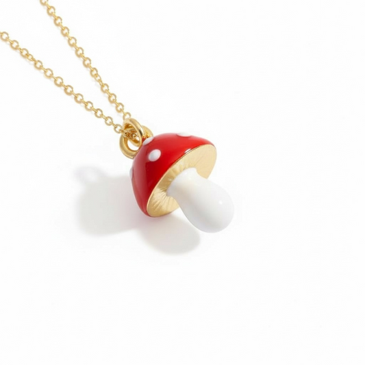 Mushroom Charm Stainless steel necklace
