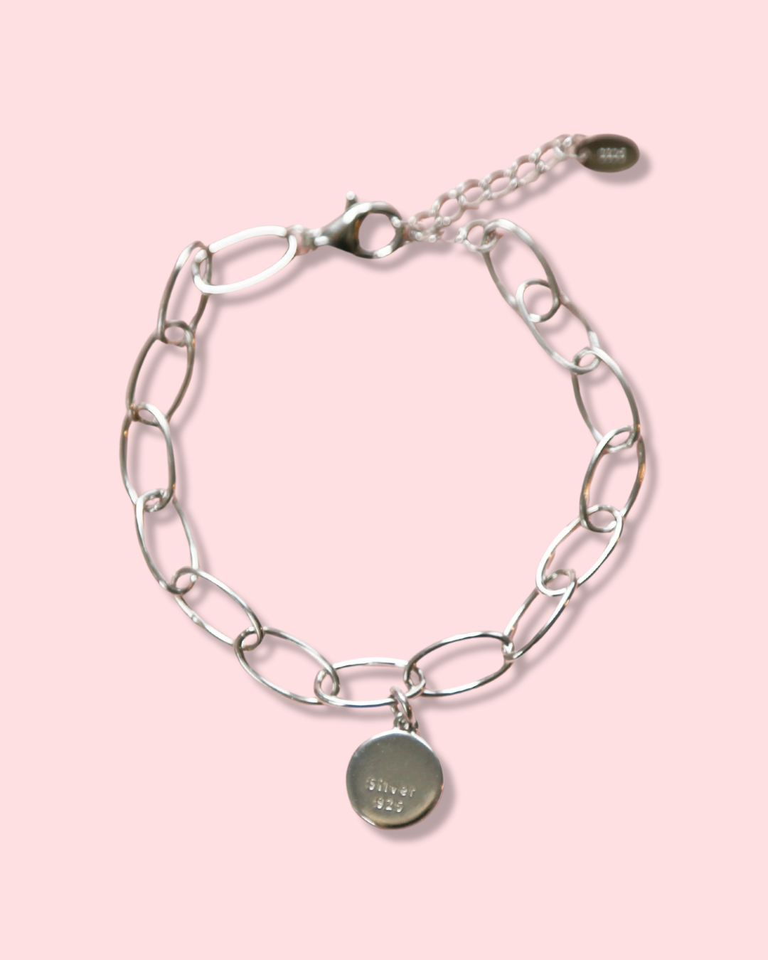 Elegant 925 Sterling Silver Paperclip Chain Bracelet