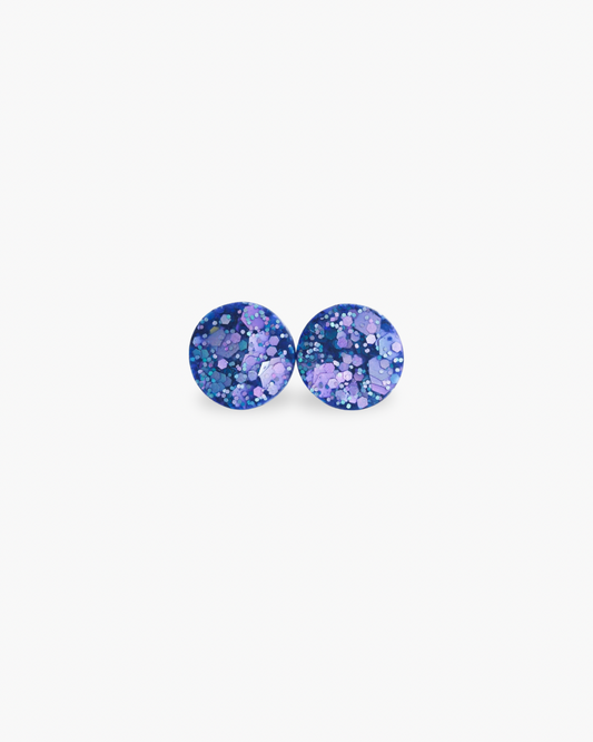 Matte glitter stud earrings made with stainless steel posts