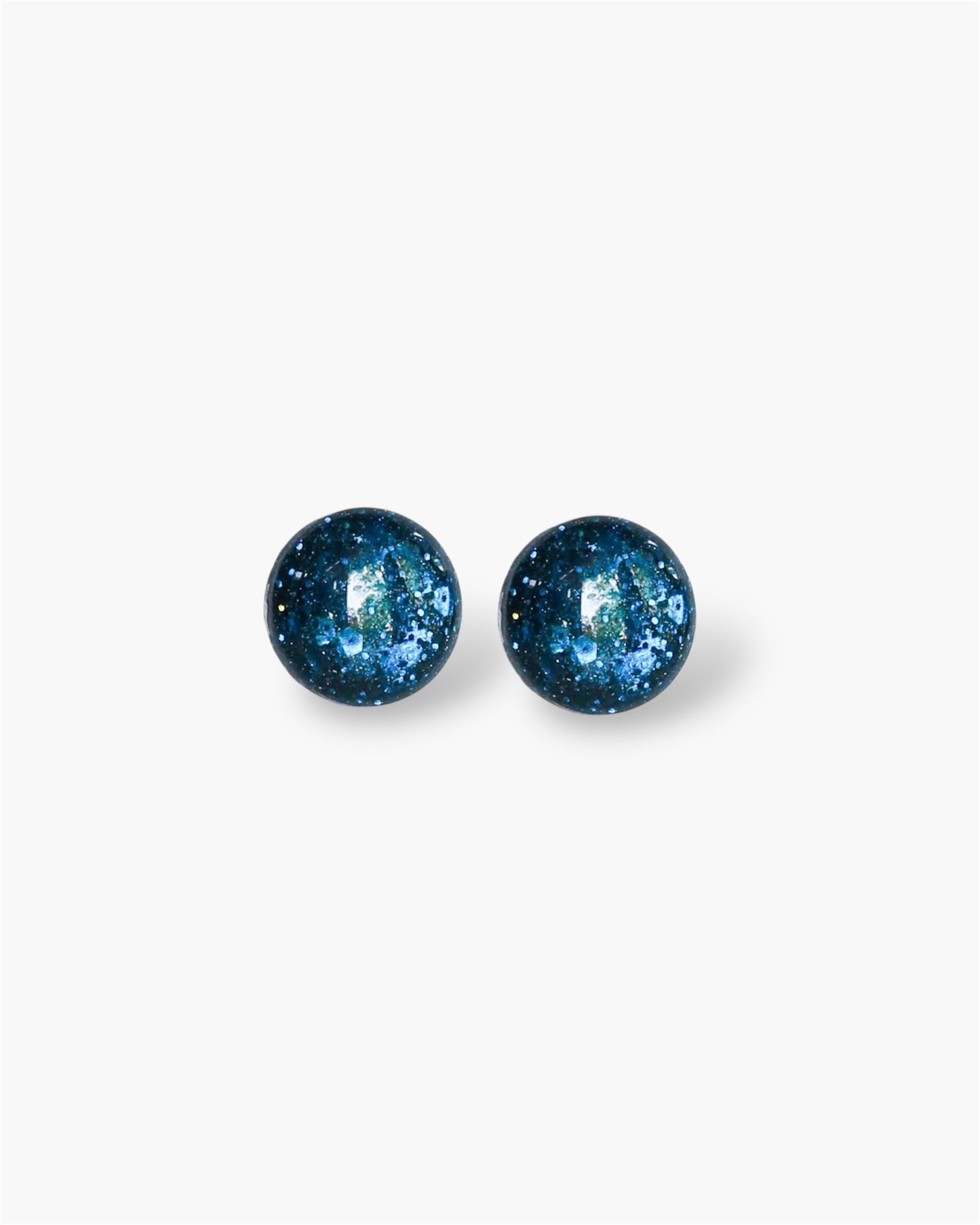 Minimalist 8mm glitter stud earrings