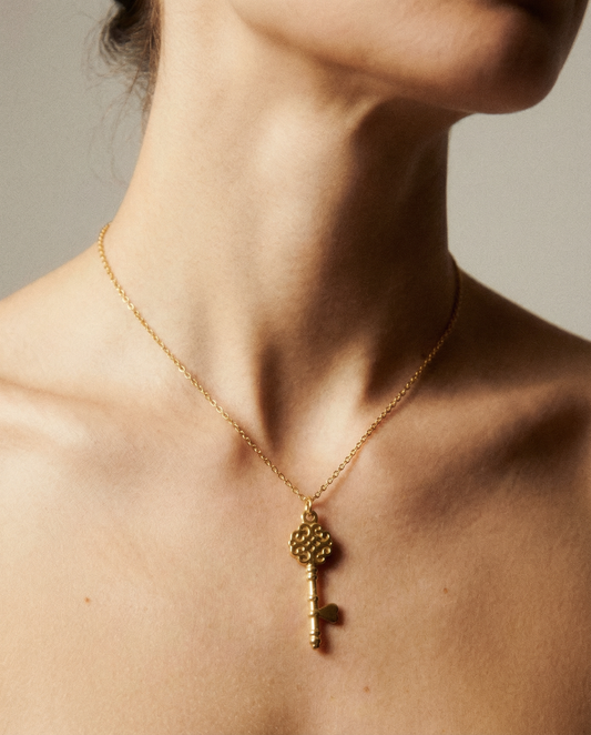 Heart key Shape Charm Stainless steel necklace