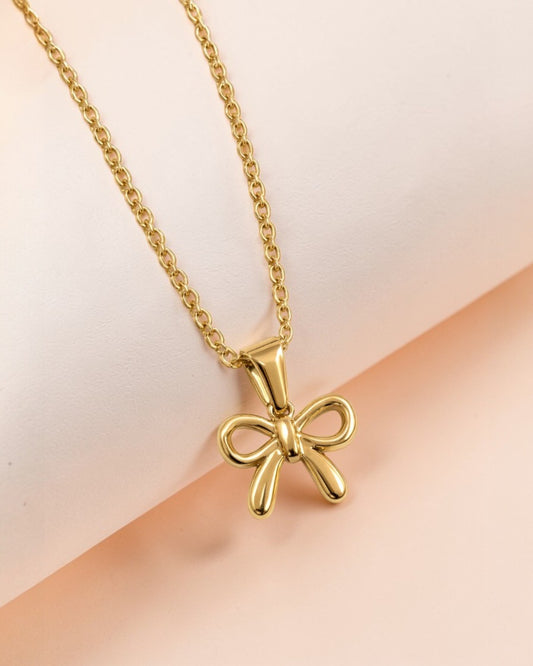 Bow Charm Stainless steel necklace