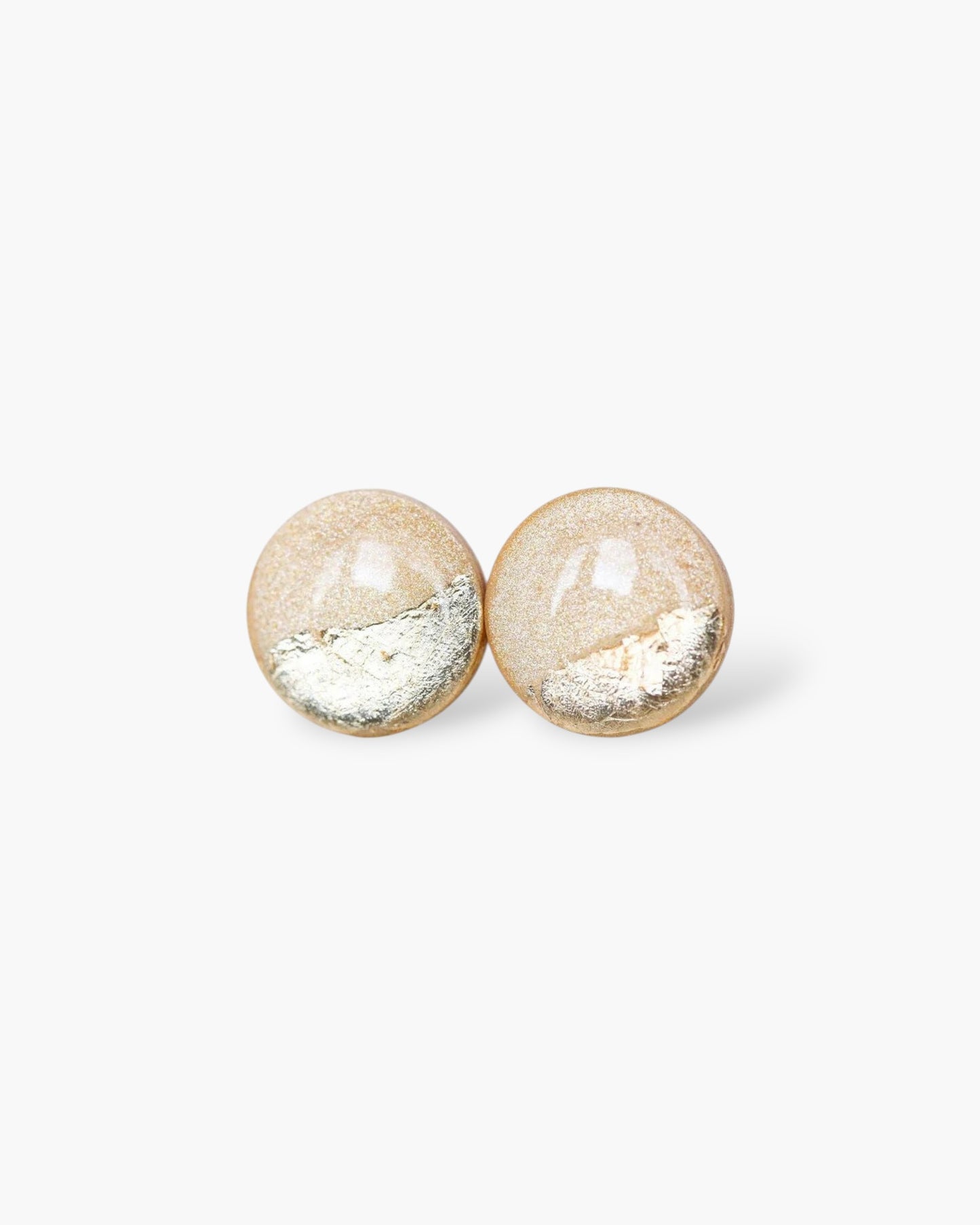 Champagne sparkly gold studs