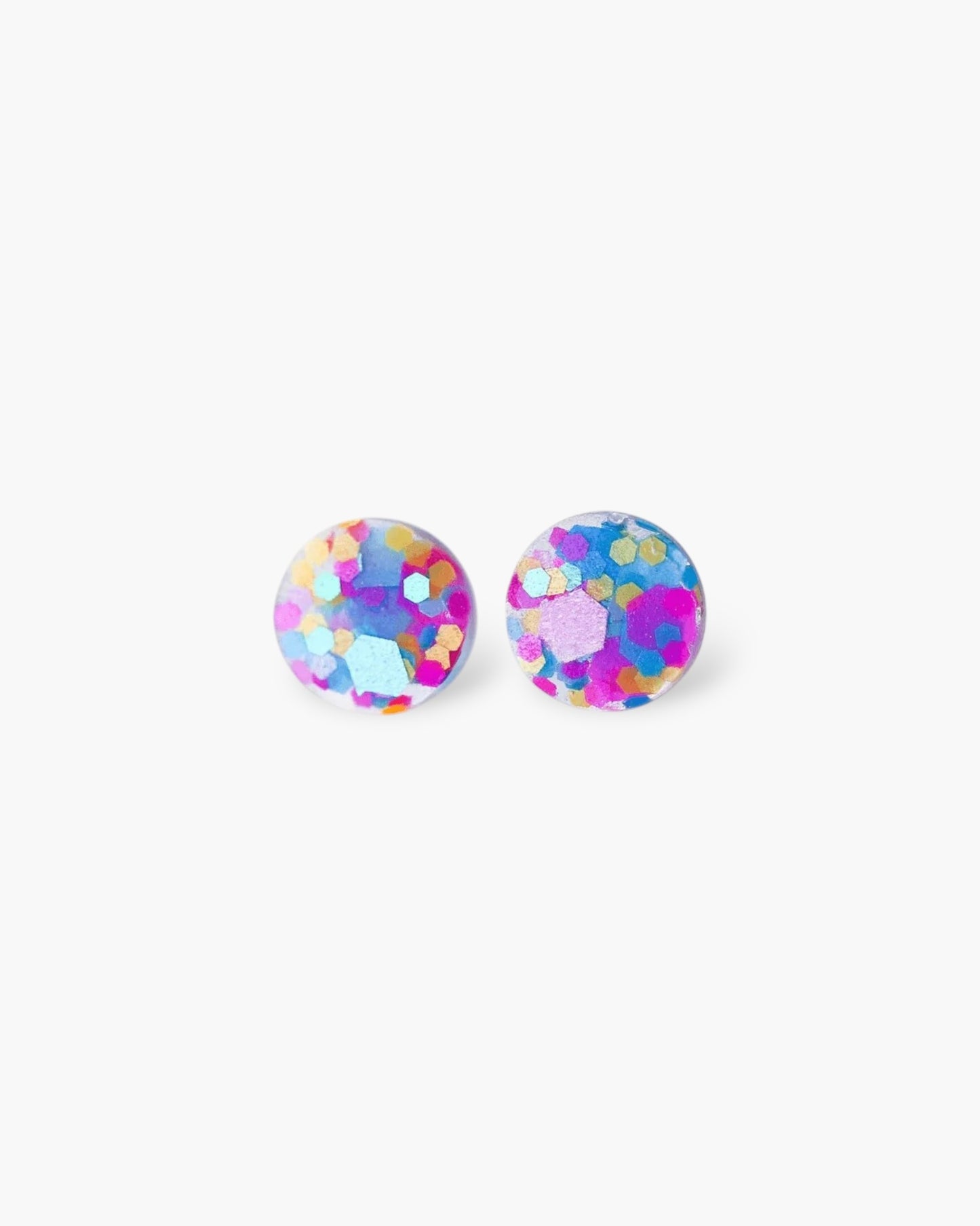 Confetti tiny 8mm stud earrings for sensitive ears