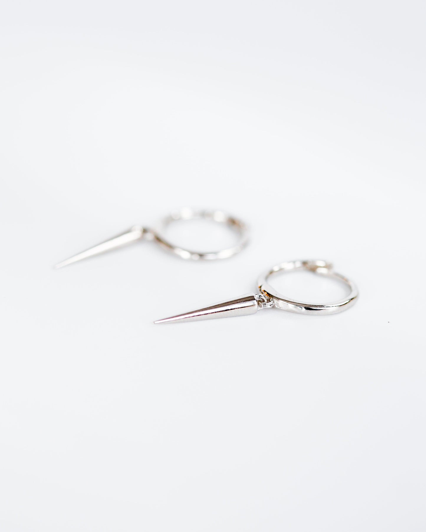 Elegant Spike Hoops in Sterling Silver - Ollijewelry