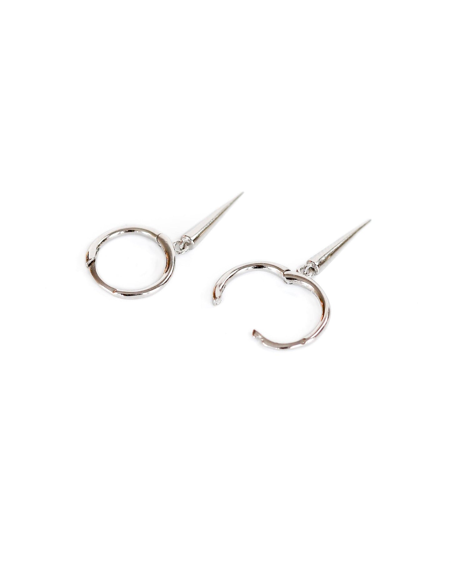 Elegant Spike Hoops in Sterling Silver - Ollijewelry