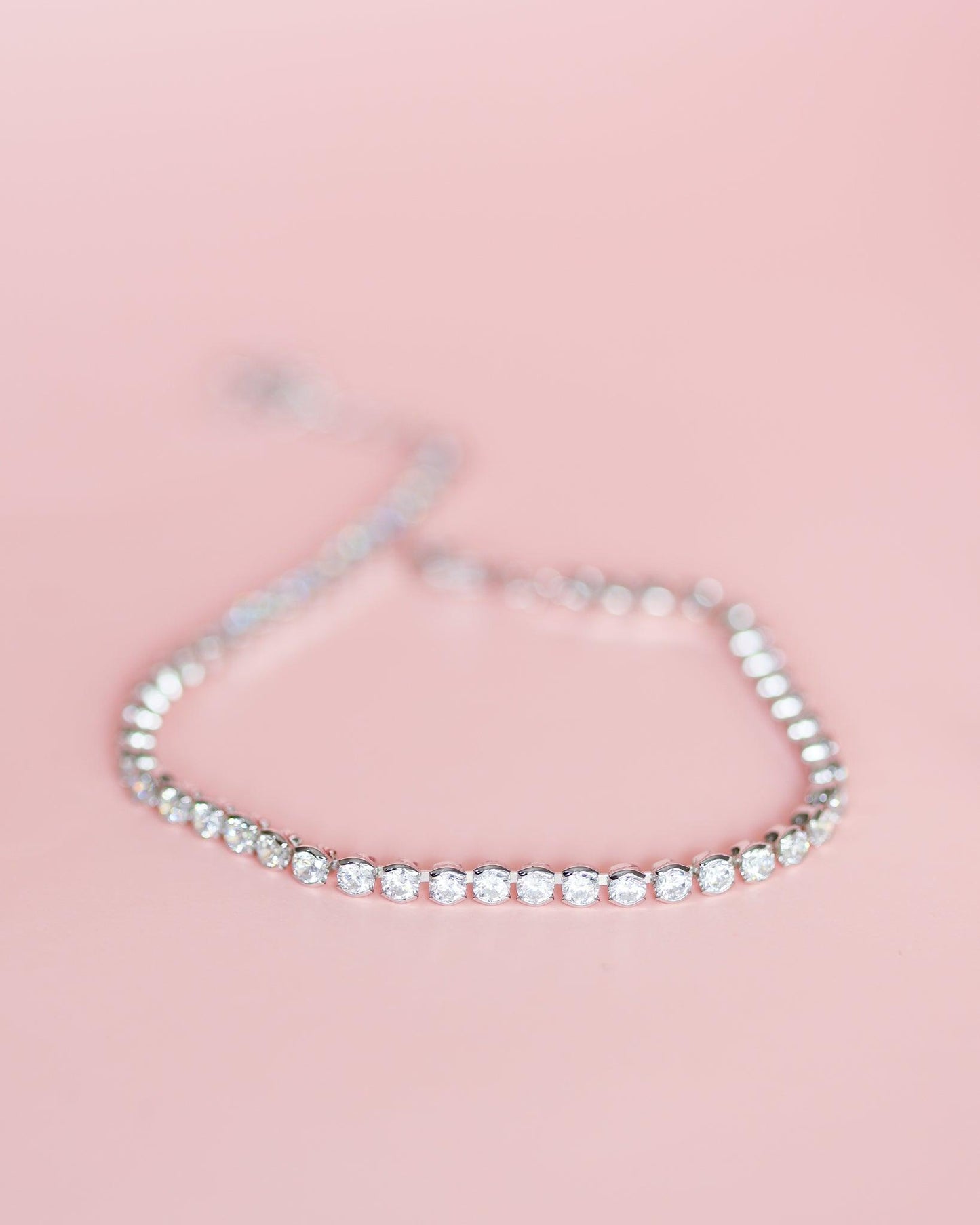 Elegant Sterling Silver Zirconia Tennis Bracelet - Ollijewelry