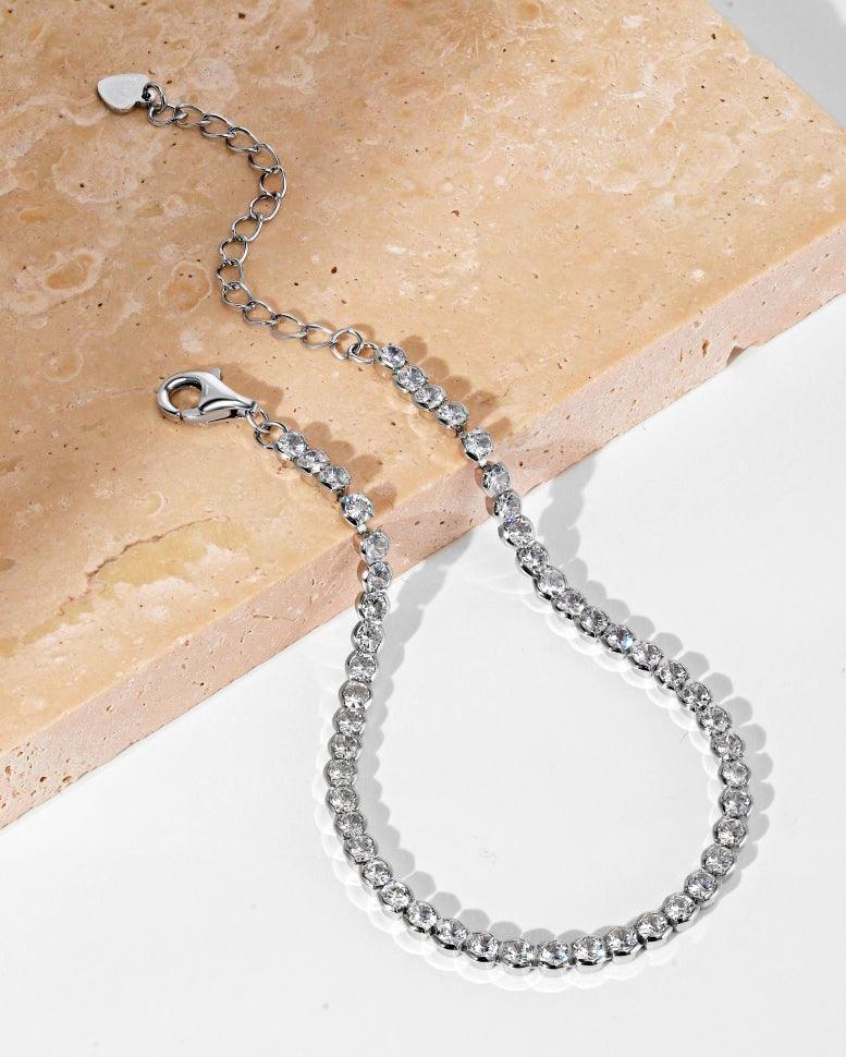 Elegant Sterling Silver Zirconia Tennis Bracelet - Ollijewelry
