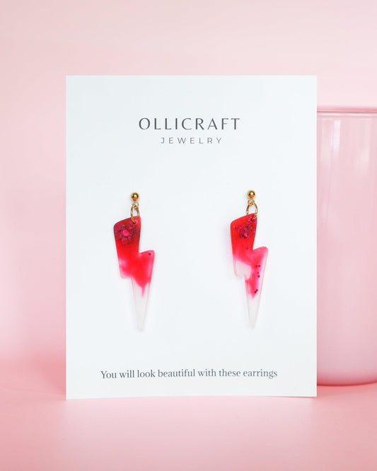 Flash statement earrings, Semi-transparent fashion earrings, Handmade jewelry gift - Ollijewelry