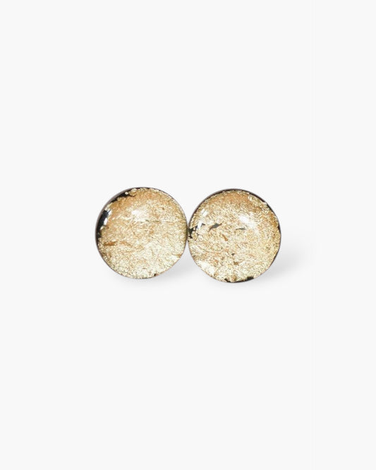 Gold foil earrings with black base