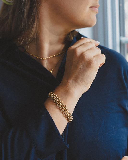 Gold Plated Chunky Toggle Link Chain Bracelet in Stainless Steel - Ollijewelry