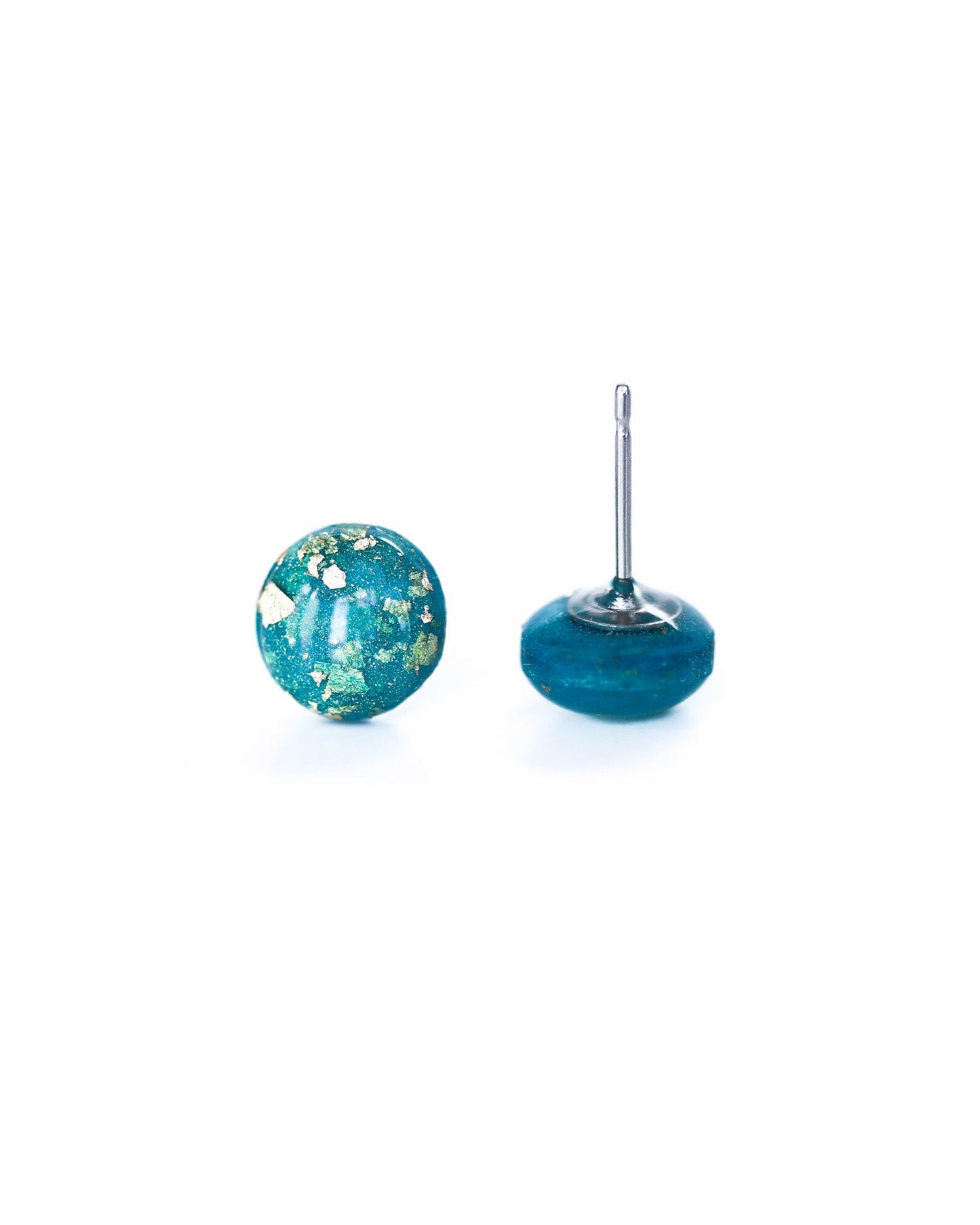 Ocean blue studs earrings with surgical steel posts