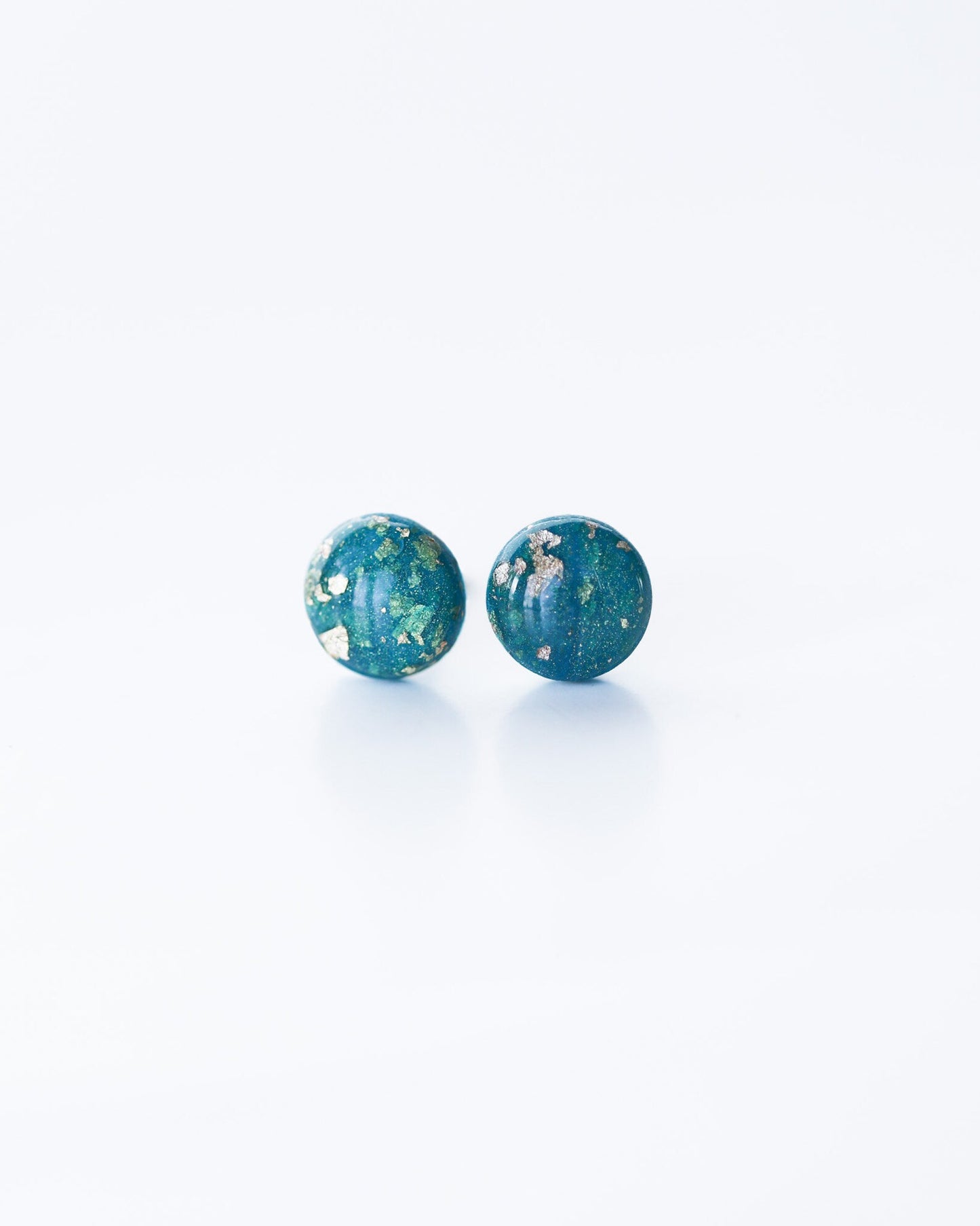 Ocean blue studs earrings with surgical steel posts