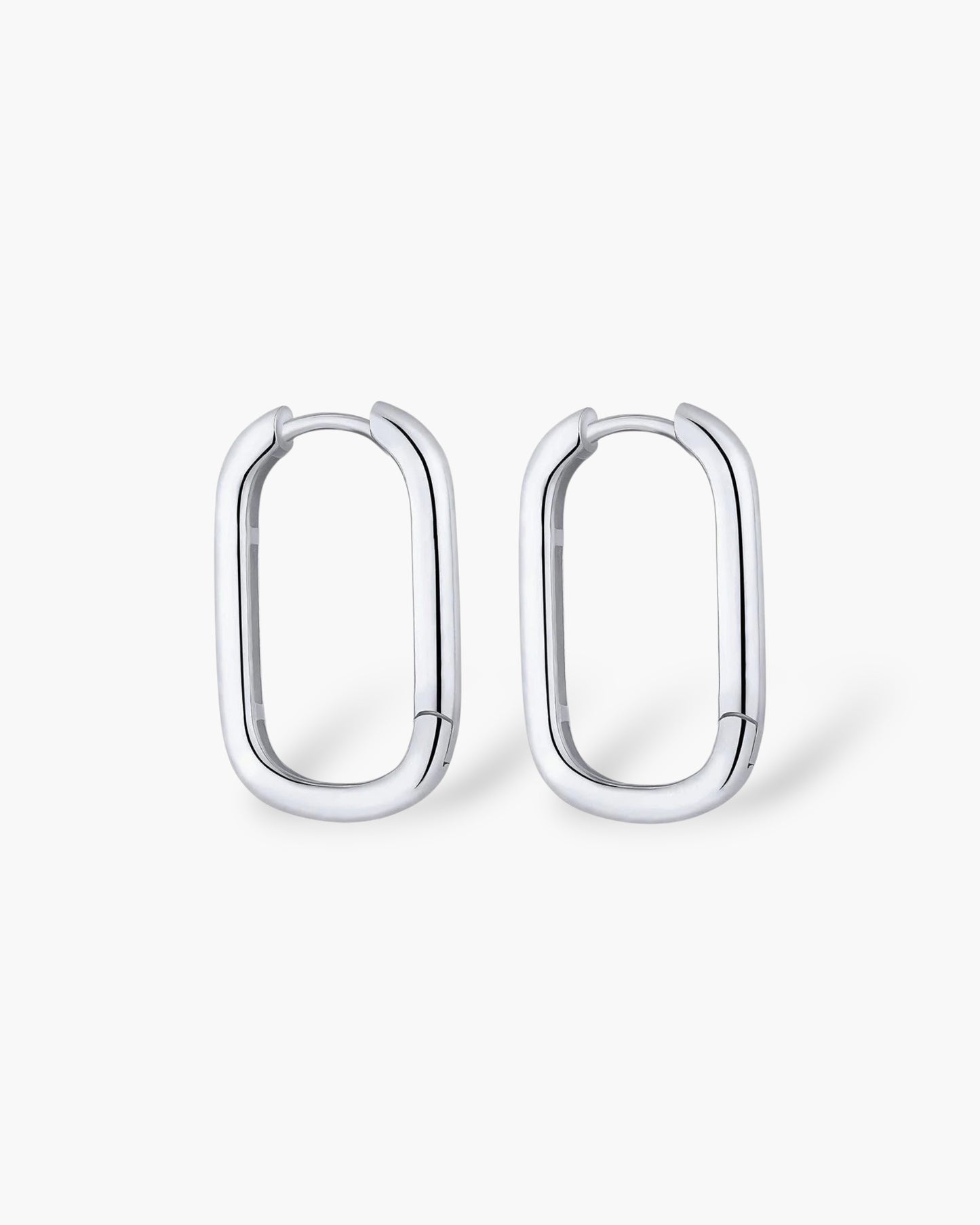 Statement silver hoop earrings rhodium plated jewelry