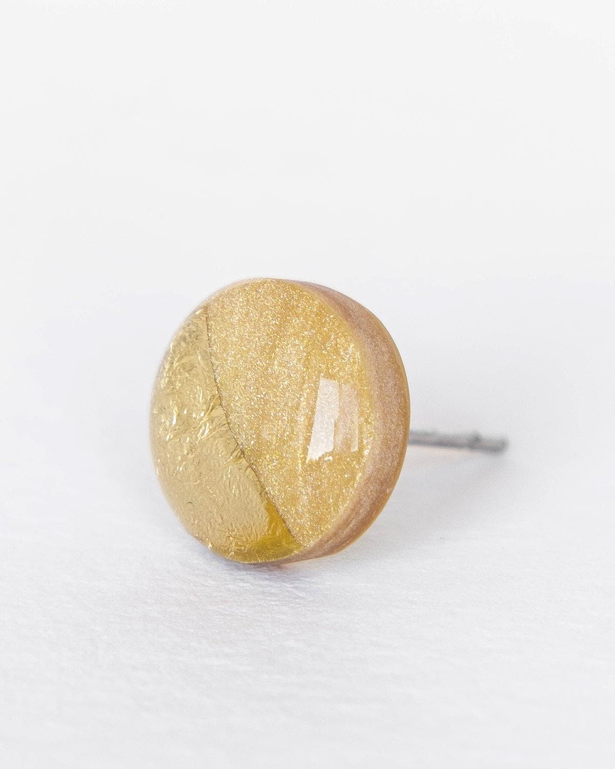 Champagne sparkly gold studs - Ollijewelry
