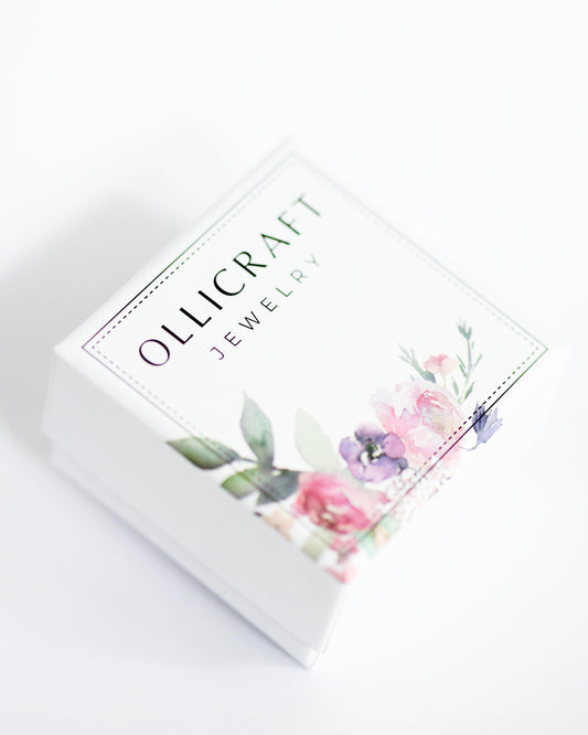 Cute flower statement earrings made from crystal resin, Handmade jewelry - Ollijewelry