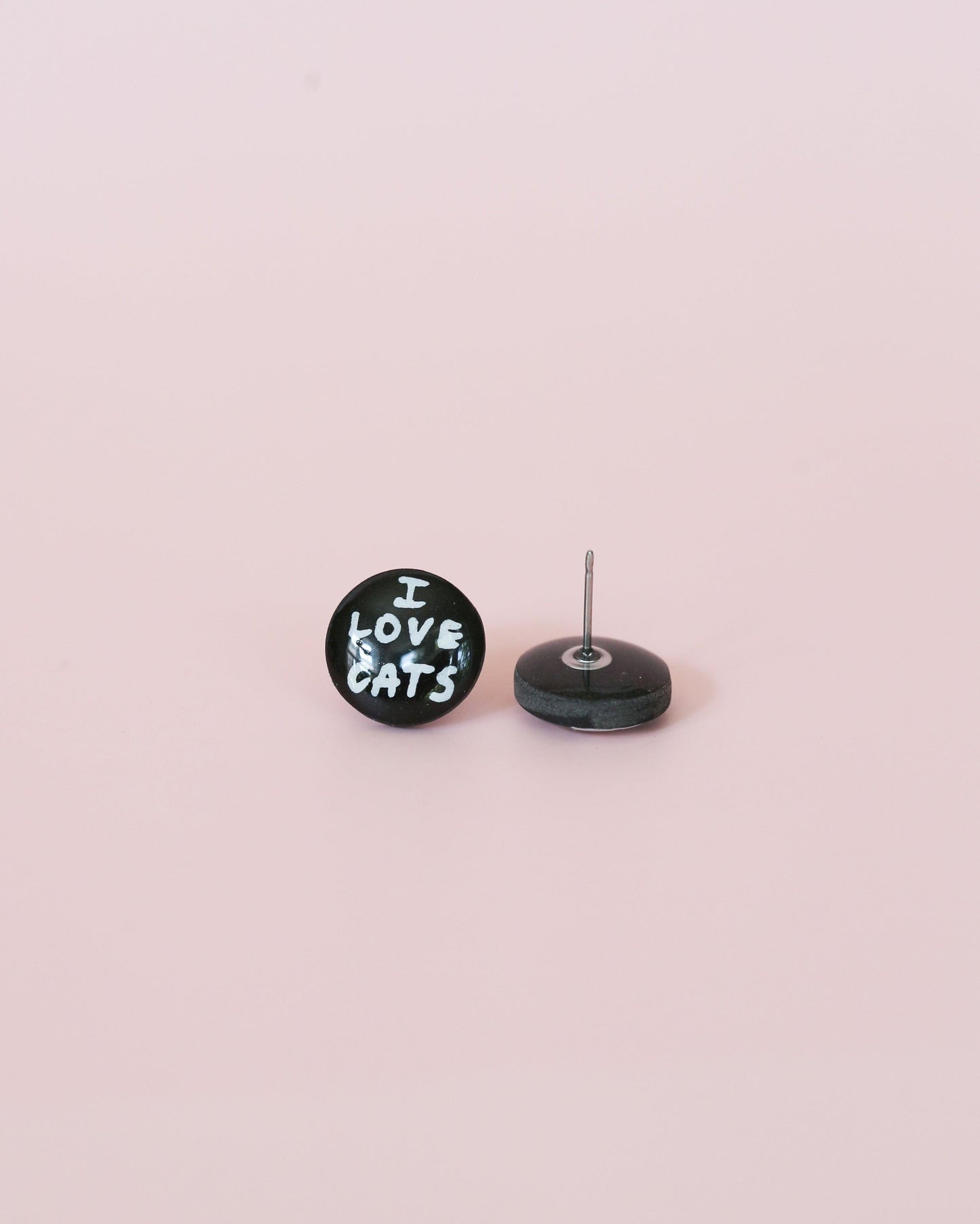 Delicate animal hand painted studs, surgical steel earrings - Ollijewelry
