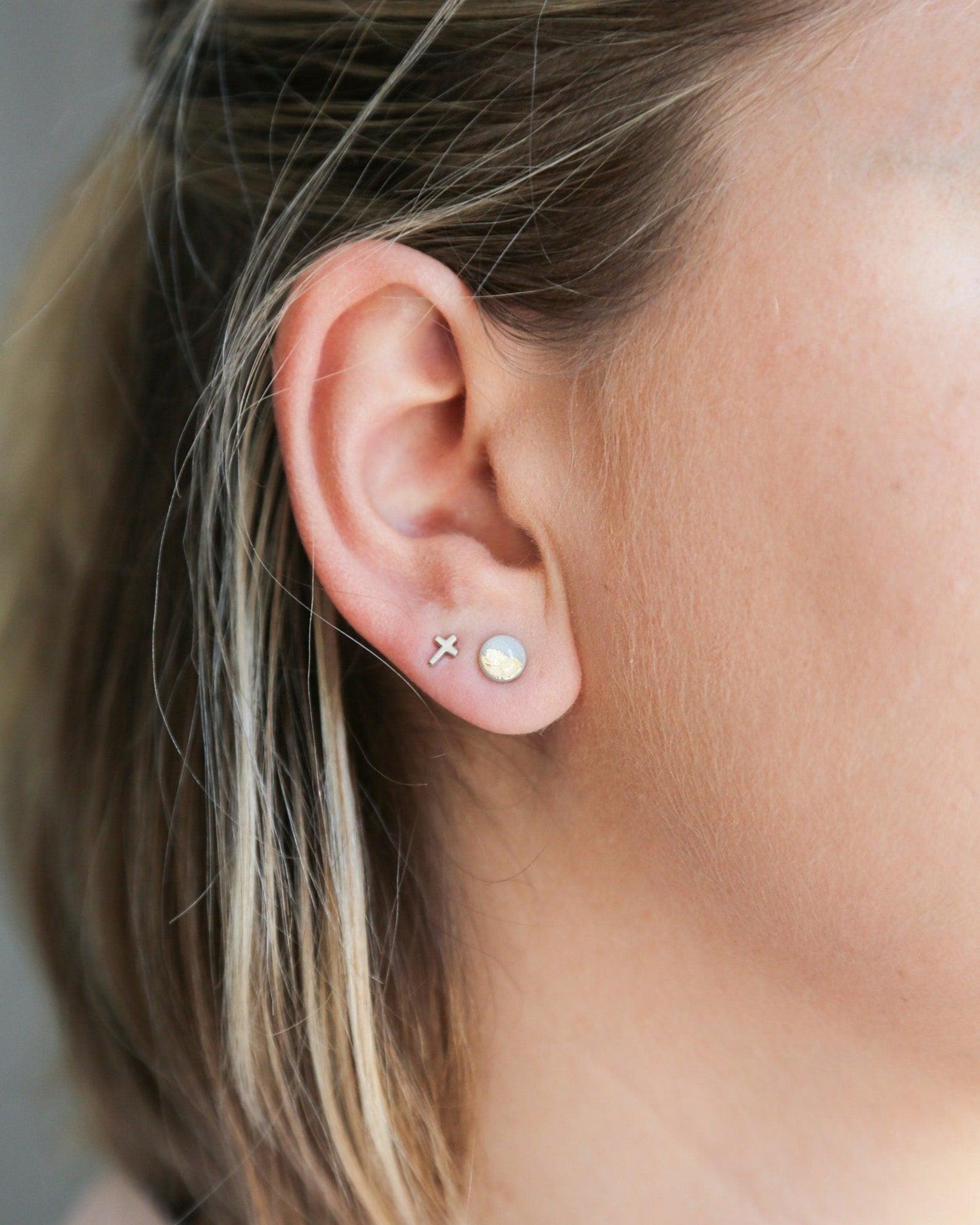 Delicate surgical steel earrings, Hypoallergenic studs for sensitive ears - Ollijewelry