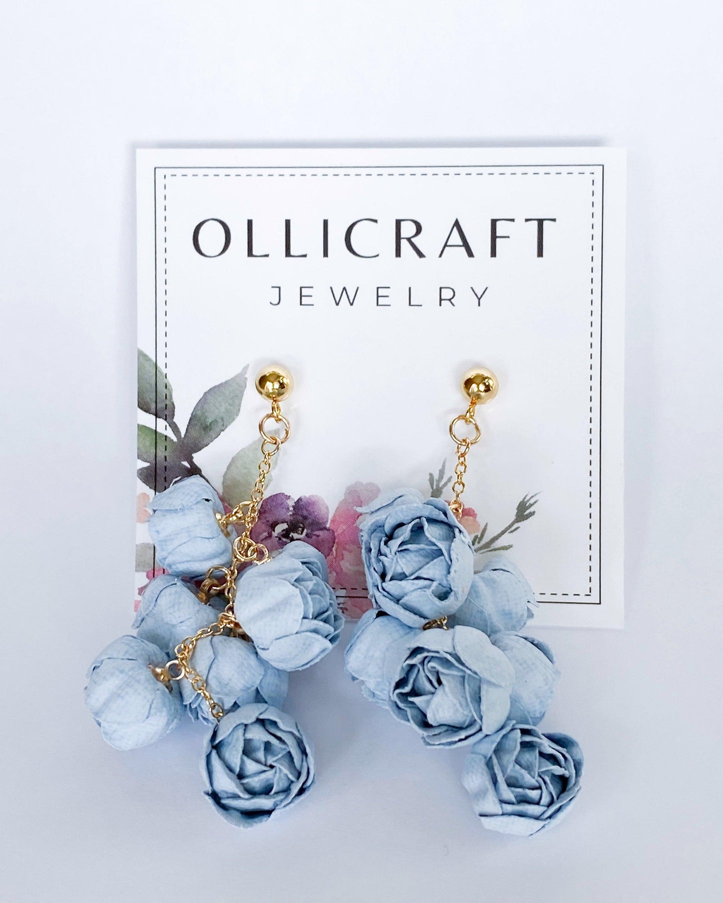 Helena floral statement earrings - Ollijewelry