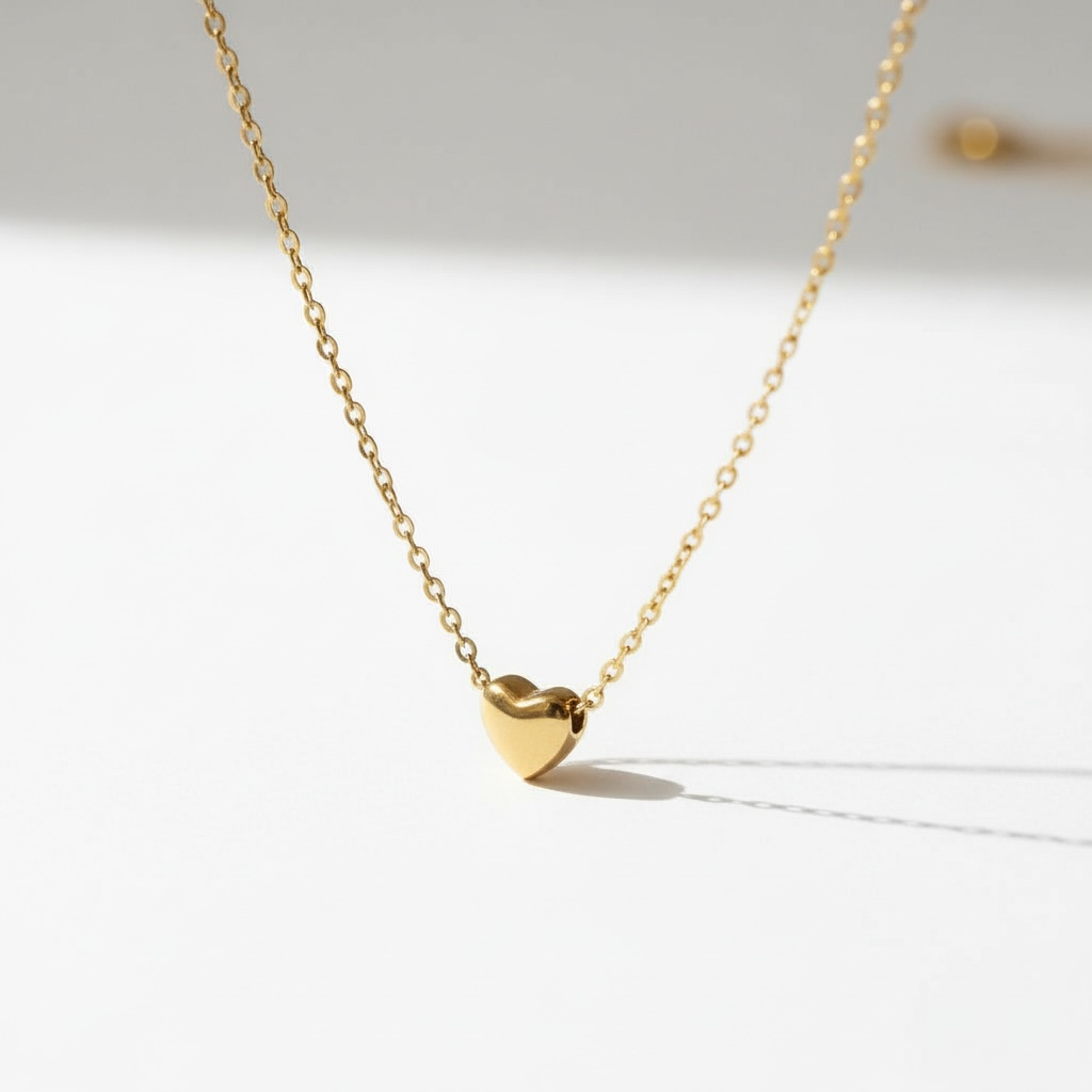 Collier pendentif cœur délicat - Acier inoxydable