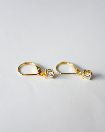Delicate moissanite earrings in 18k gold plated 925 sterling silver