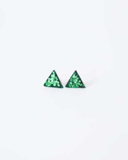 Minimalist triangle stud earrings with surgical steel posts - Ollijewelry