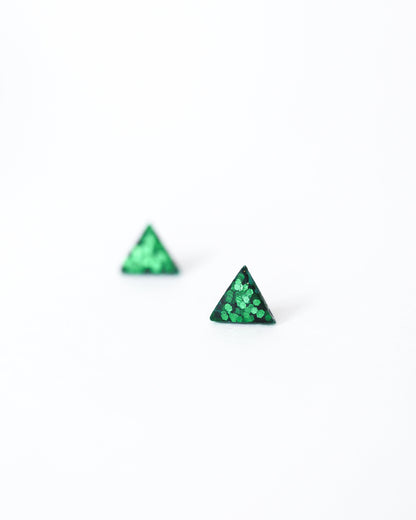 Minimalist triangle stud earrings with surgical steel posts - Ollijewelry
