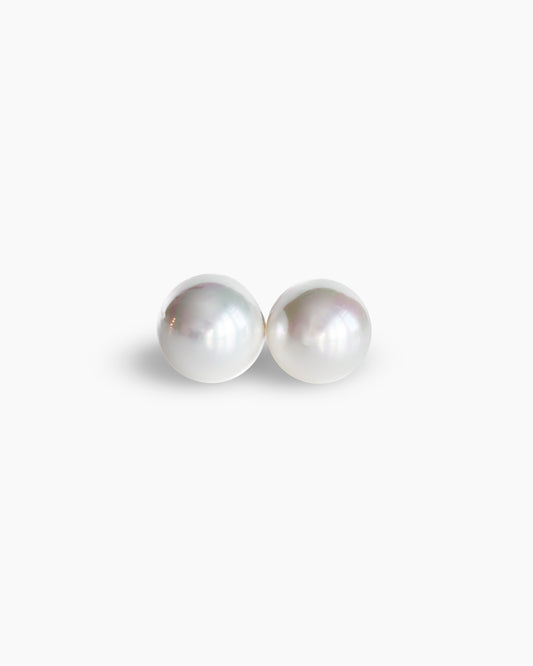 8mm Pearl Stud Earrings with silver posts