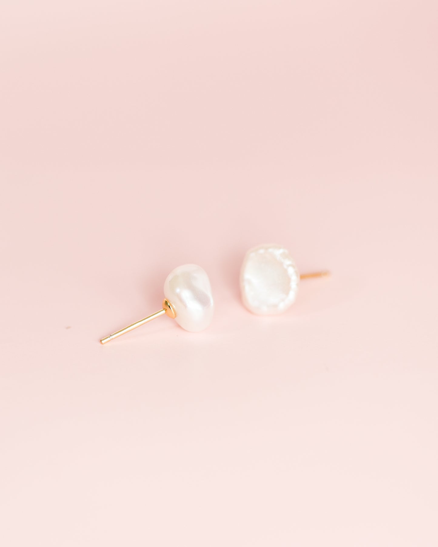 Unique Freshwater Pearl Earrings with Gold Vermeil Posts