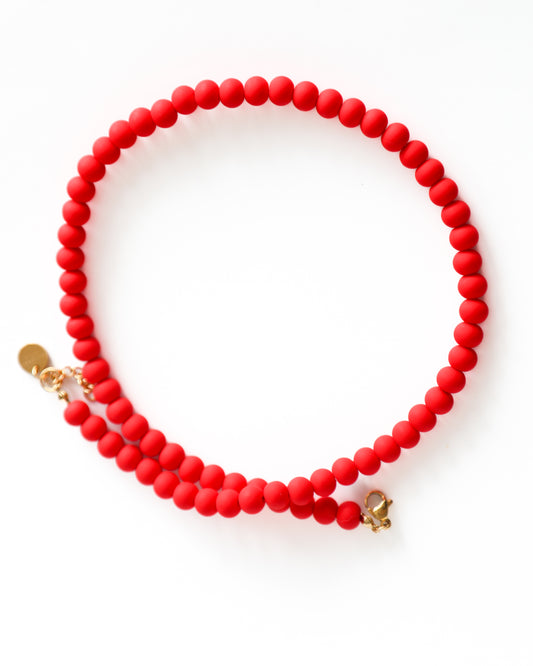 Ukrainian Corali Red Beaded Necklace