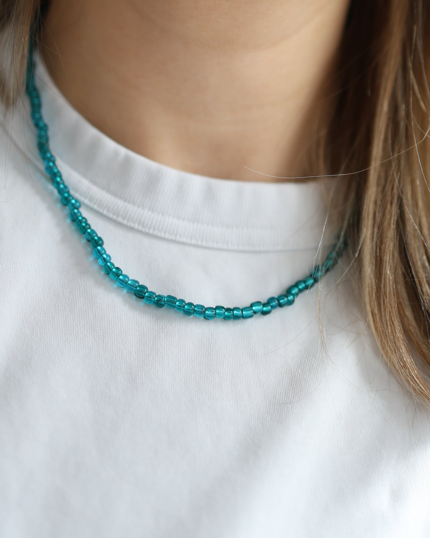 Sea Blue Beaded Necklace