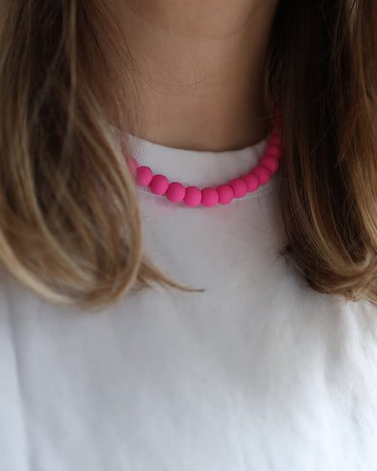 Bold Bright Pink Statement Necklace