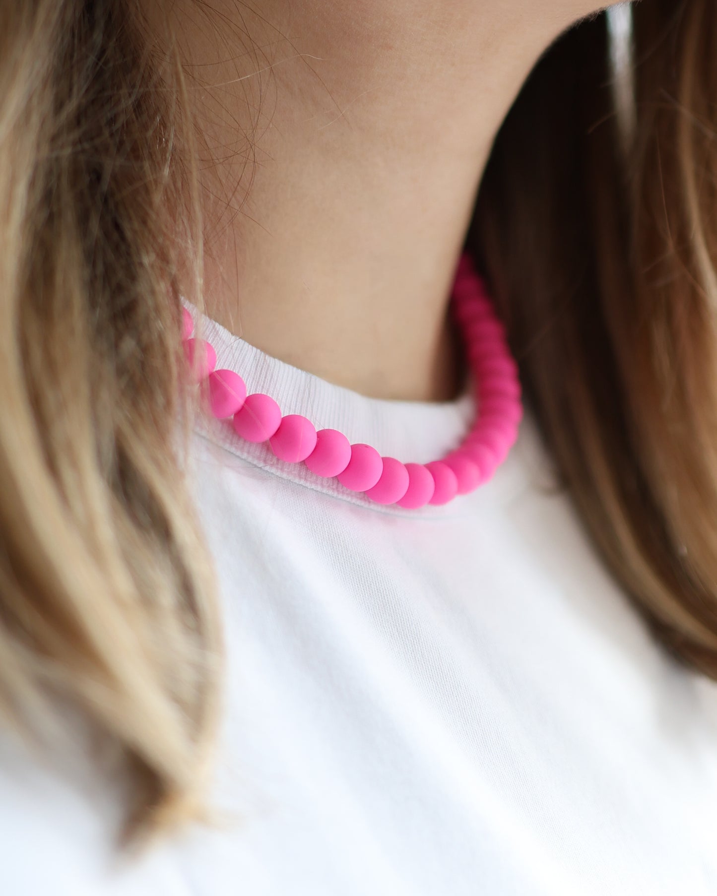 Bold Bright Pink Statement Necklace