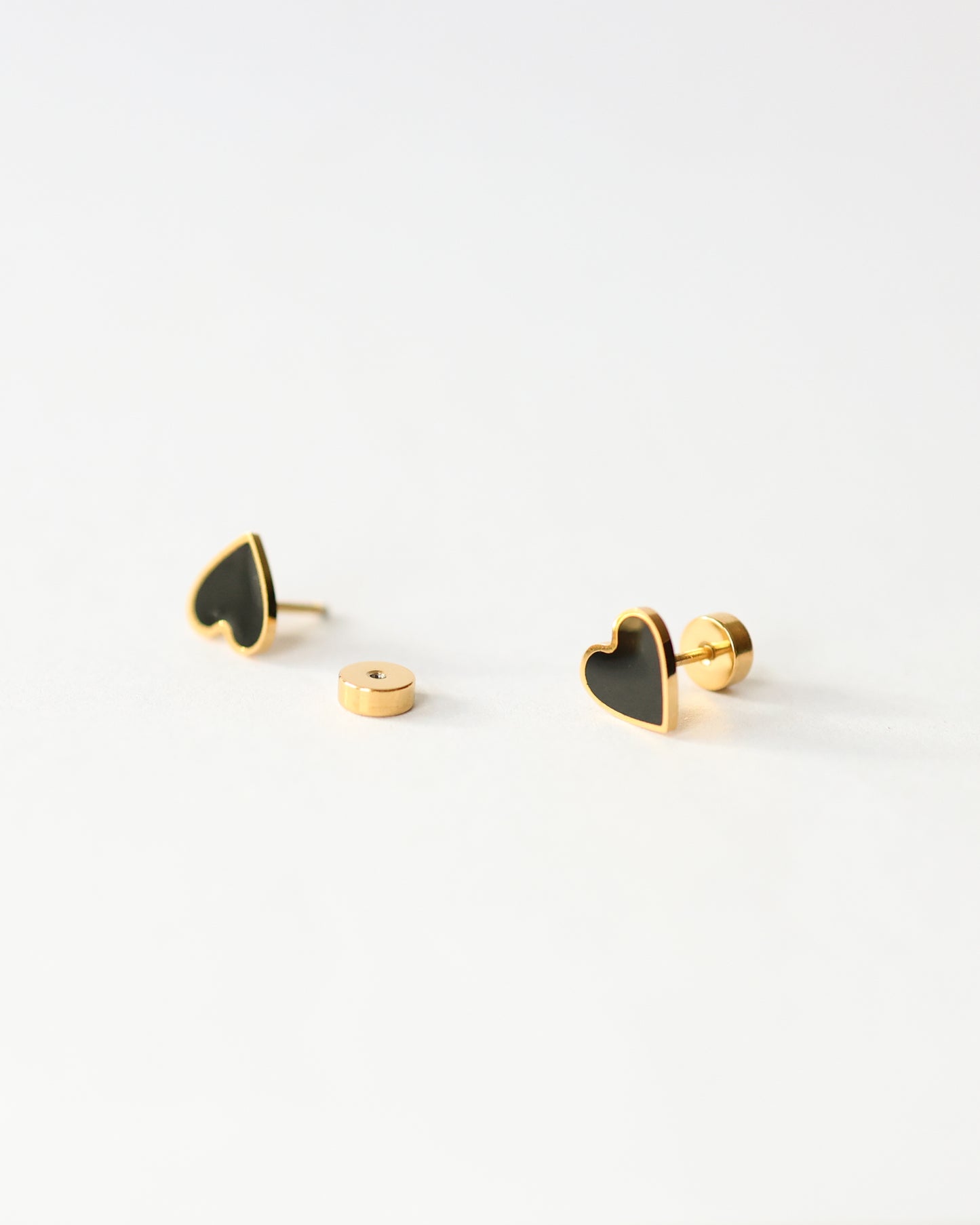 Flat Back Heart Earrings - Surgical Steel Studs