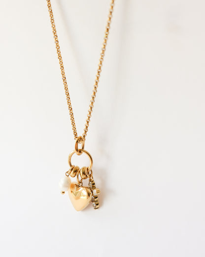 Gold Stainless Heart Pendant Necklace – Elegant Charm Necklace
