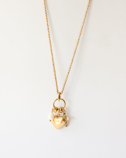 Gold Stainless Heart Pendant Necklace – Elegant Charm Necklace