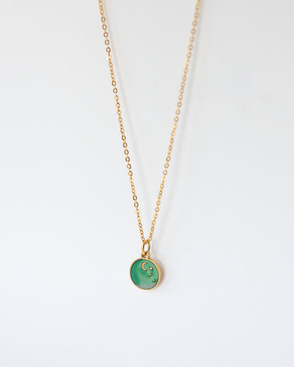 Celestial Moon & Stars Necklace - 18K Gold Plated Stainless Steel Chain