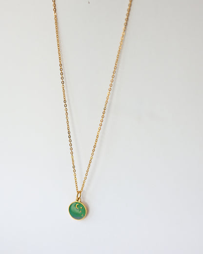 Celestial Moon & Stars Necklace - 18K Gold Plated Stainless Steel Chain