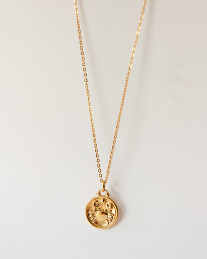 Stainless Steel Zodiac Necklace – Celestial Zodiac Sign Pendant