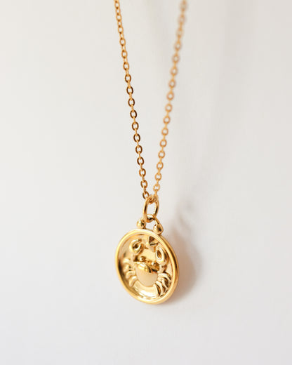 Stainless Steel Zodiac Necklace – Celestial Zodiac Sign Pendant