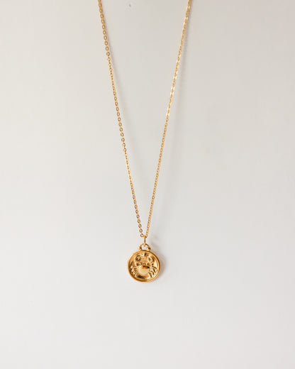 Stainless Steel Zodiac Necklace – Celestial Zodiac Sign Pendant