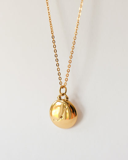 Stainless Steel Zodiac Necklace – Celestial Zodiac Sign Pendant