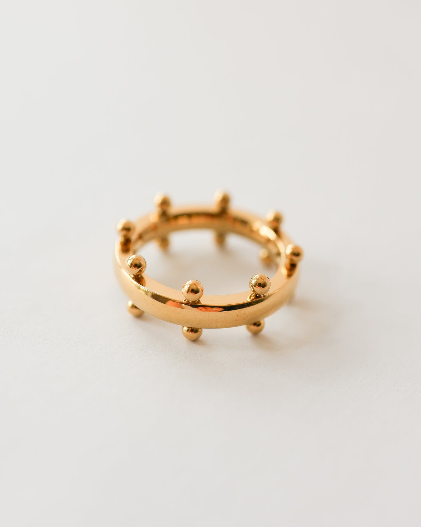 Bague ouverte vintage haut de gamme en métal doré brossé
