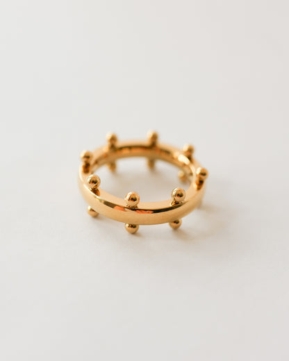 Bague ouverte vintage haut de gamme en métal doré brossé