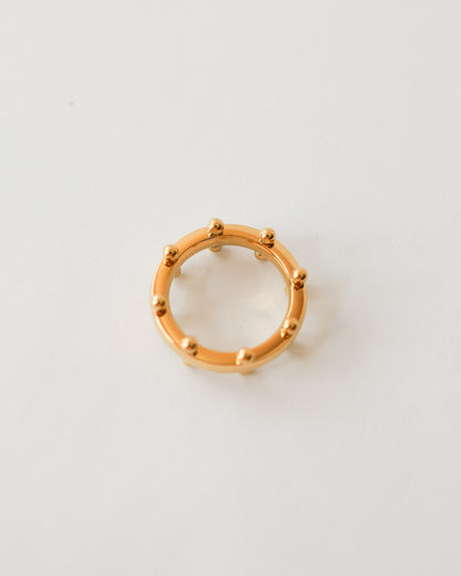 Bague ouverte vintage haut de gamme en métal doré brossé