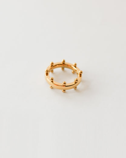 Bague ouverte vintage haut de gamme en métal doré brossé